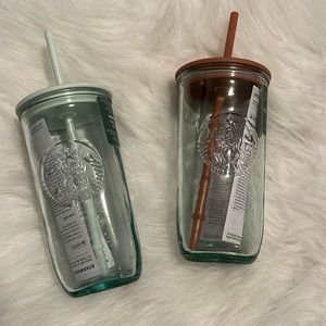 Starbucks Glass Recycled Tumbler 2023 MINT & 2024 TERRACOTTA